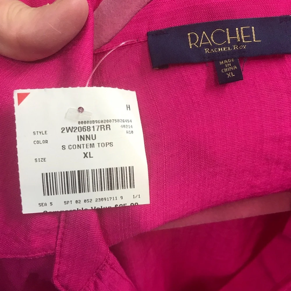 RACHEL Rachel Roy Fuchsia High-Low Wrap Top sz XL nwt - Picture 8 of 11